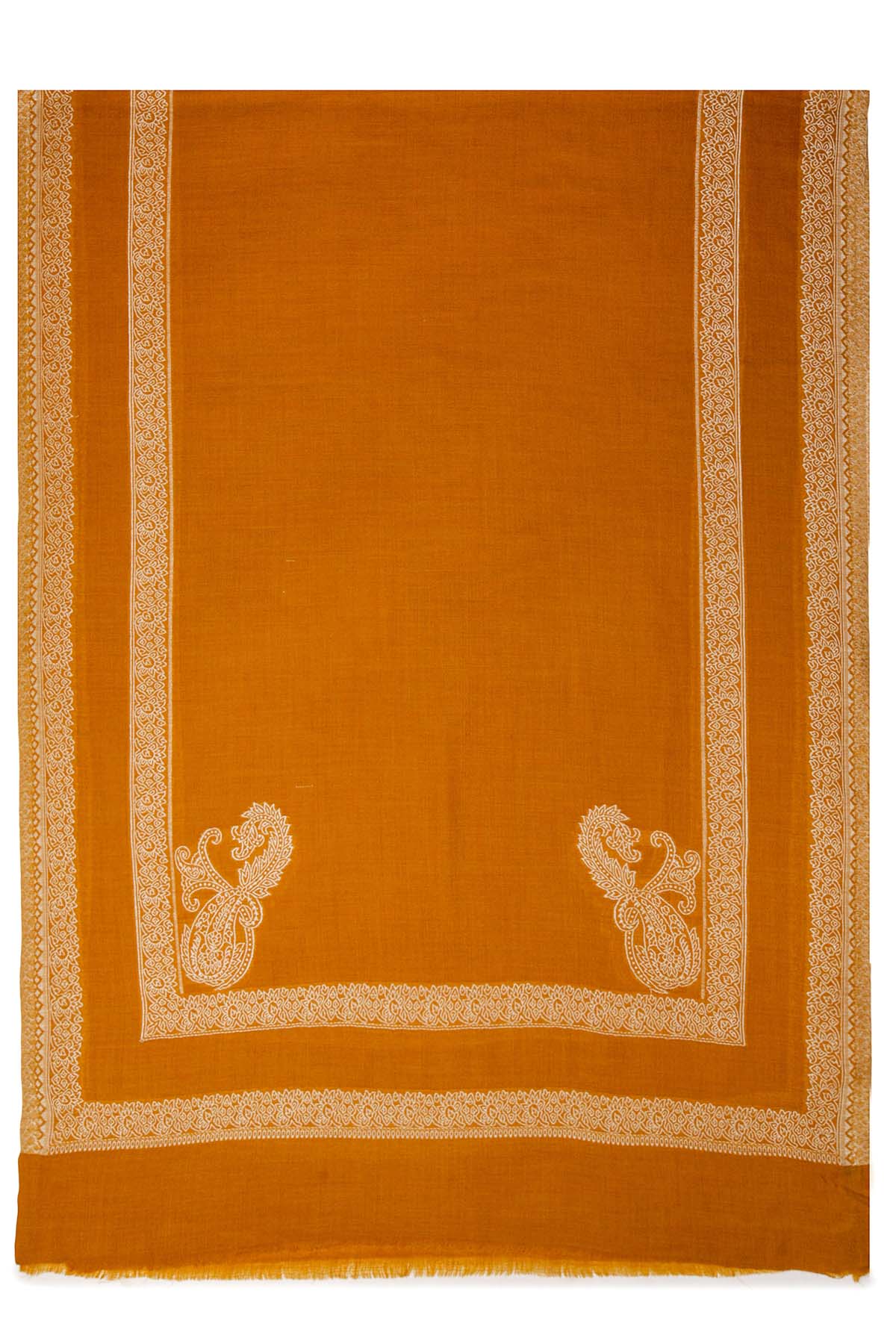 Pashmina Birds Eye - Paisley Edge | Saffron-Amber
