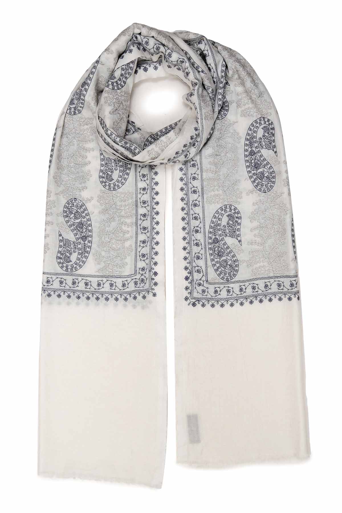 Pashmina Tapestry Paisley Array | Ivory
