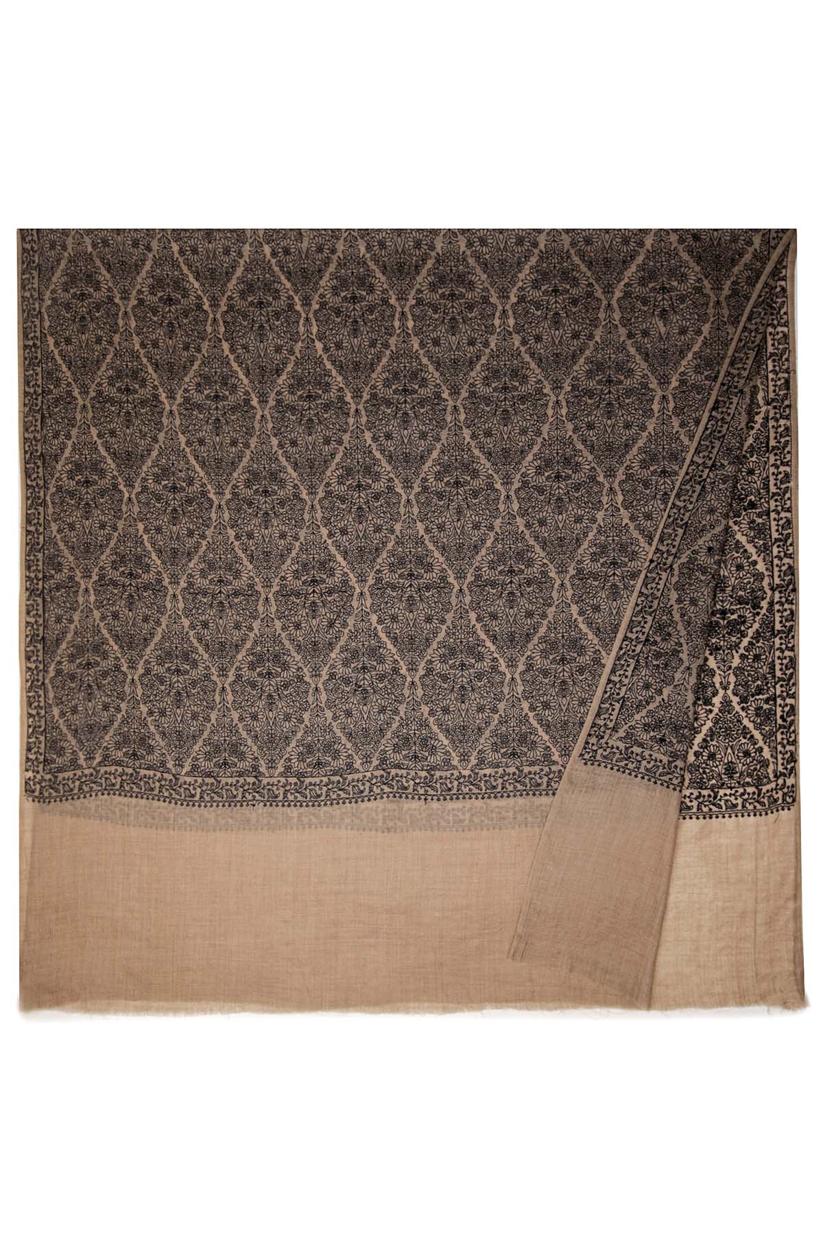 Pashmina Jamawar Embroidery - Trellis | Warm-Taupe