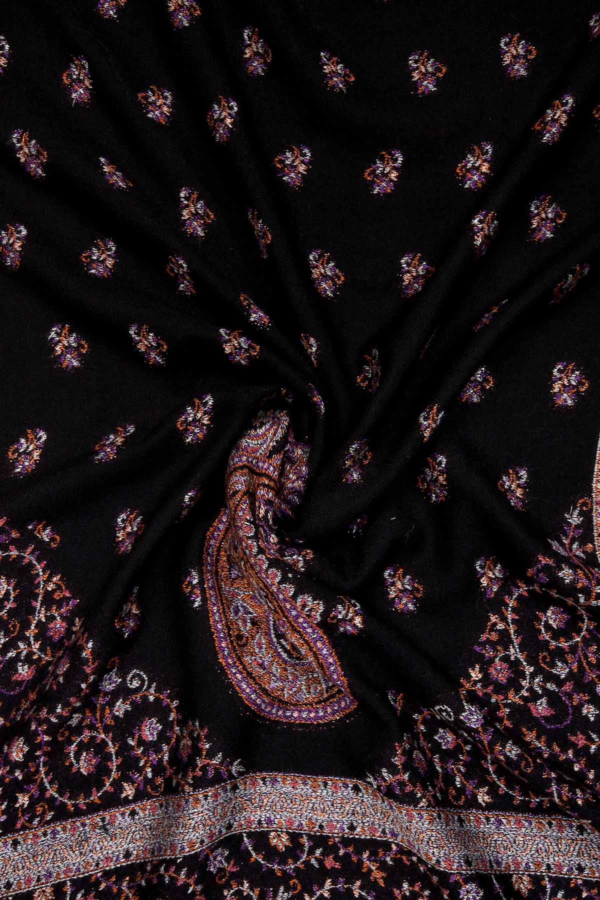 Pashmina Embroidery Border - Grand Court | Mahogany