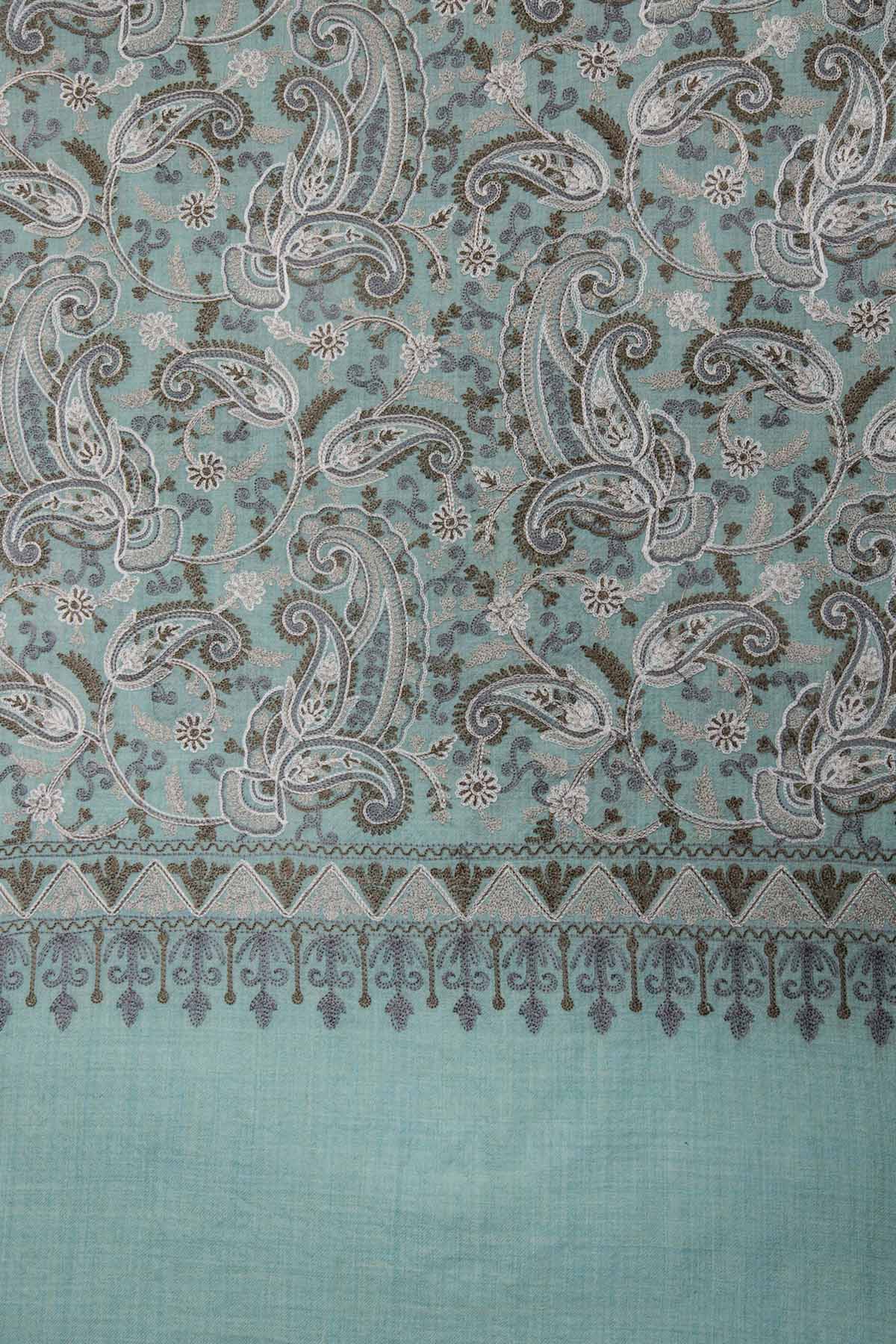 Pashmina Tapestry Paisley Field | Blue-Grey