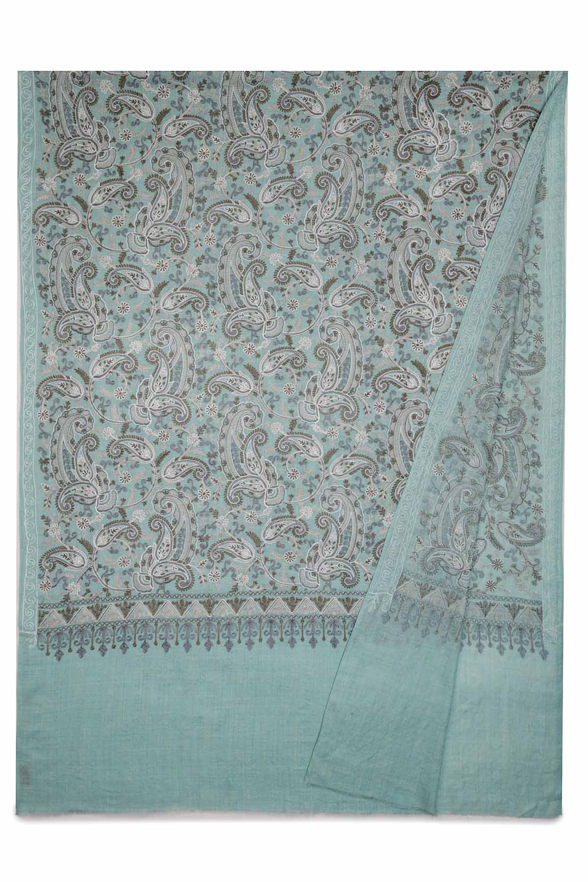 Pashmina Tapestry Paisley Field | Blue-Grey