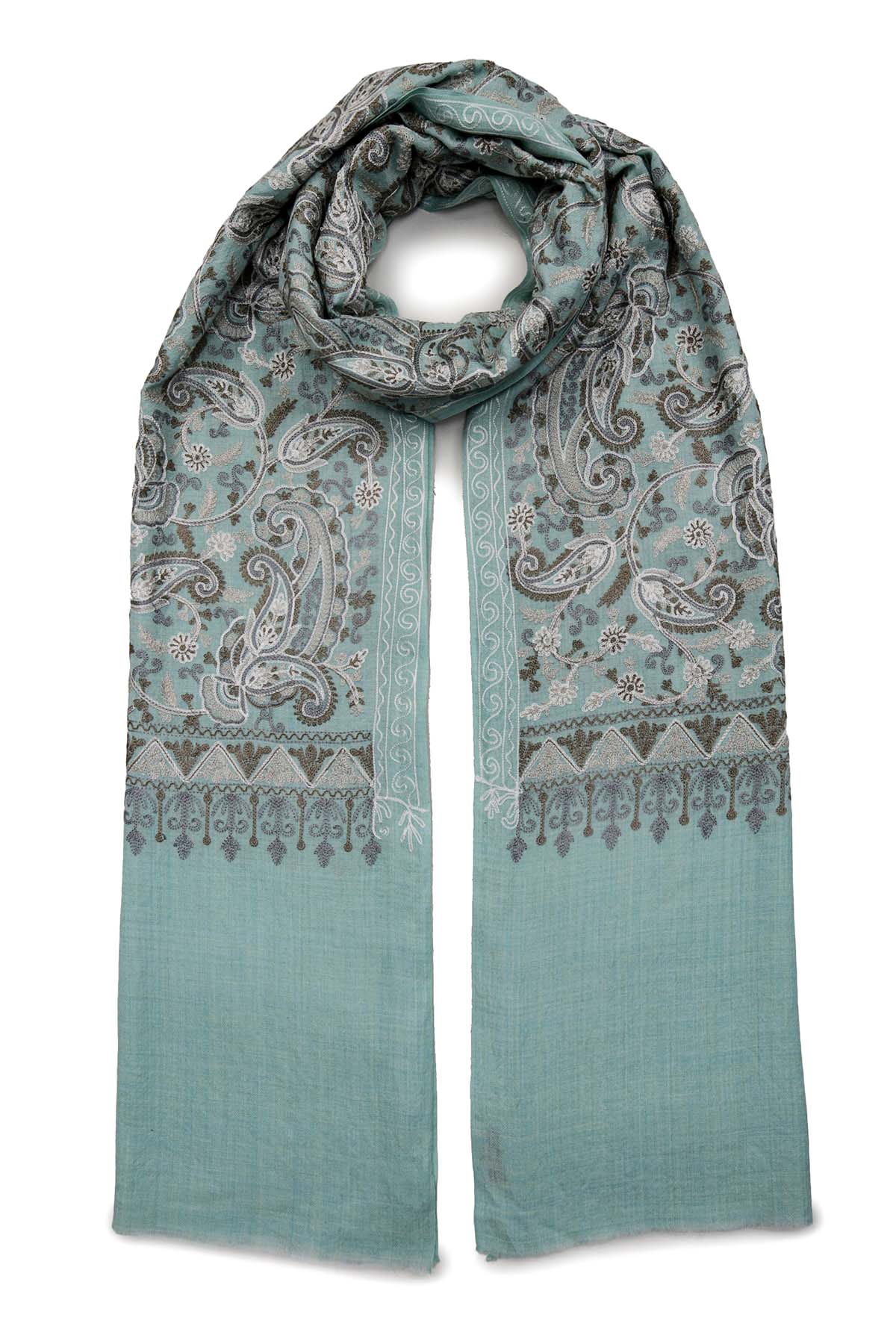 Pashmina Tapestry Paisley Field | Blue-Grey