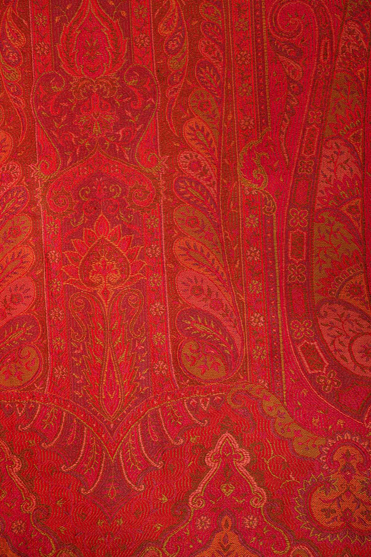 Pure Silk Jamawar Reversible | Crimson