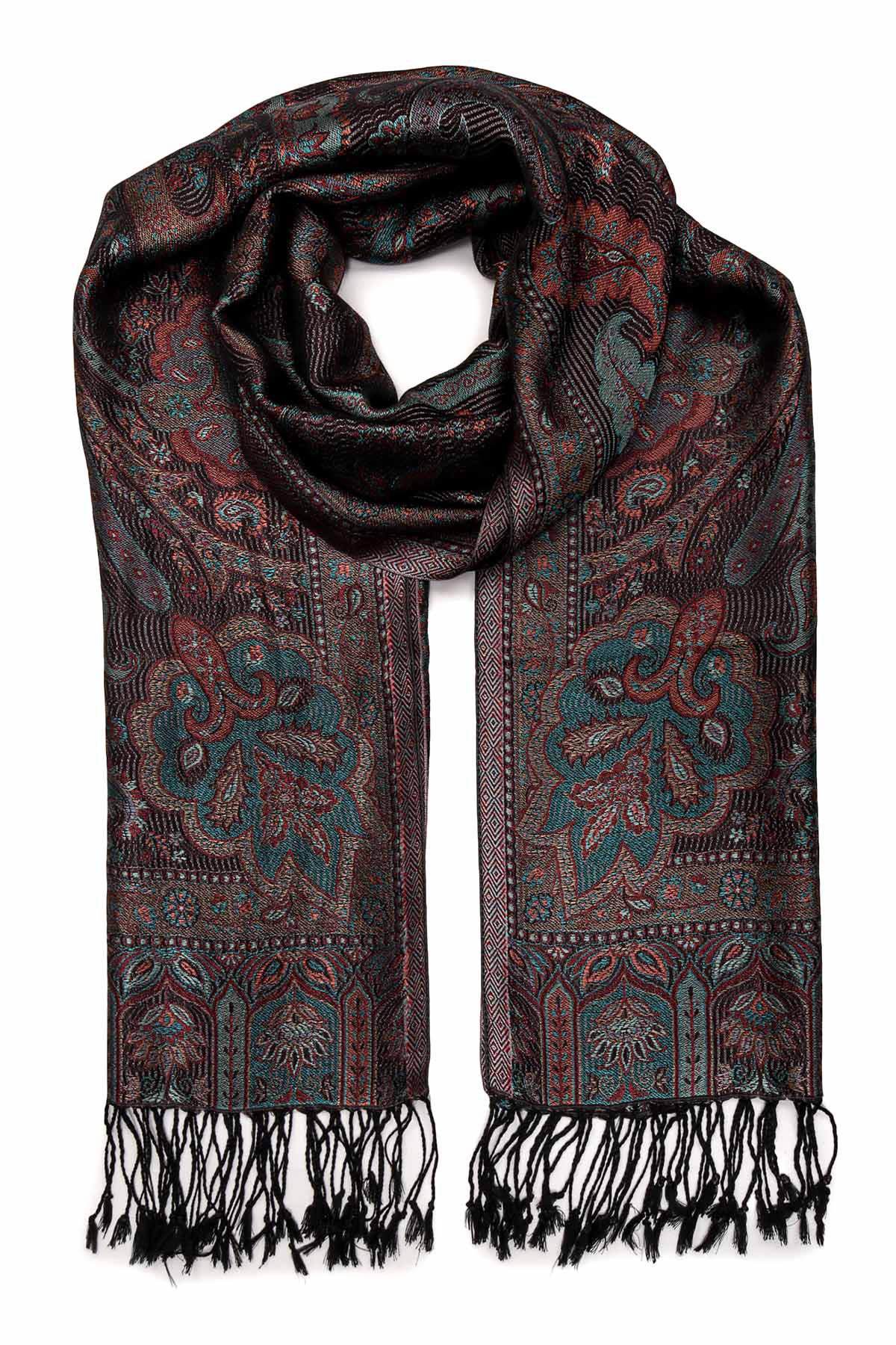 Pure Silk Jamawar Reversible | Dark Chocolate