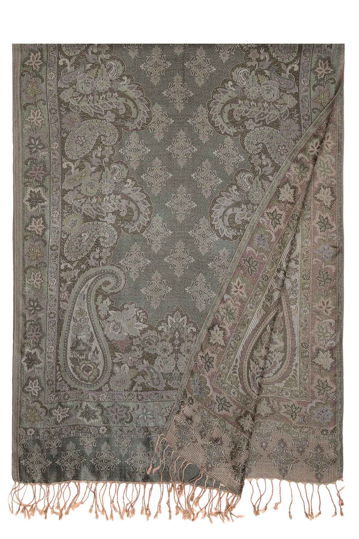 Pure Silk Jamawar Reversible | Sage