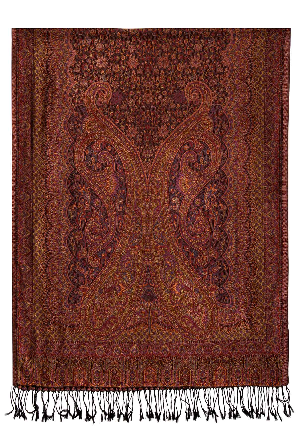 Pure Silk Jamawar Reversible | Wine