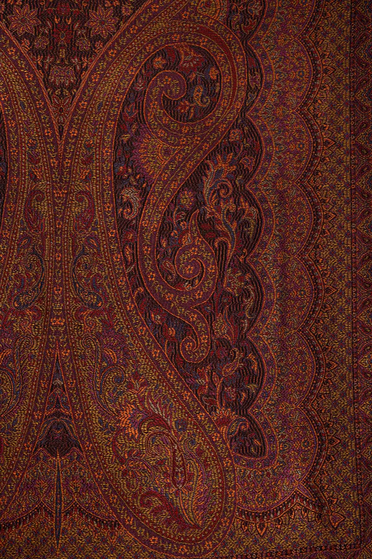 Pure Silk Jamawar Reversible | Wine