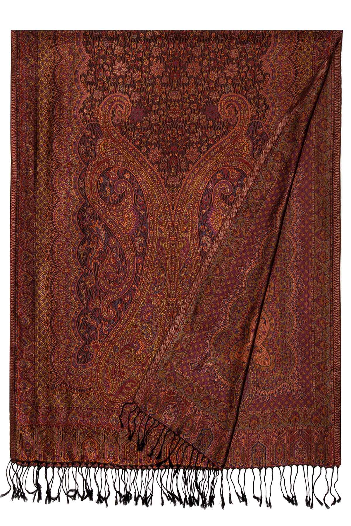 Pure Silk Jamawar Reversible | Wine