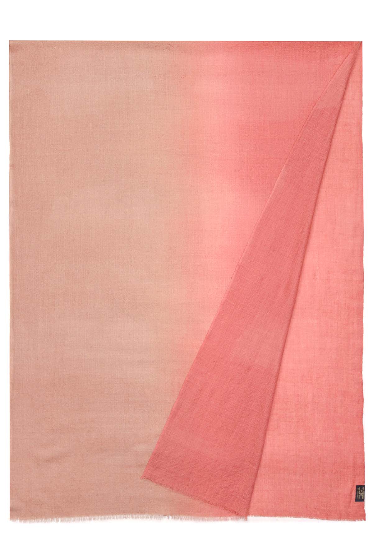 Handwoven Cashmere Ombre | Coral Pink-Blush Beige
