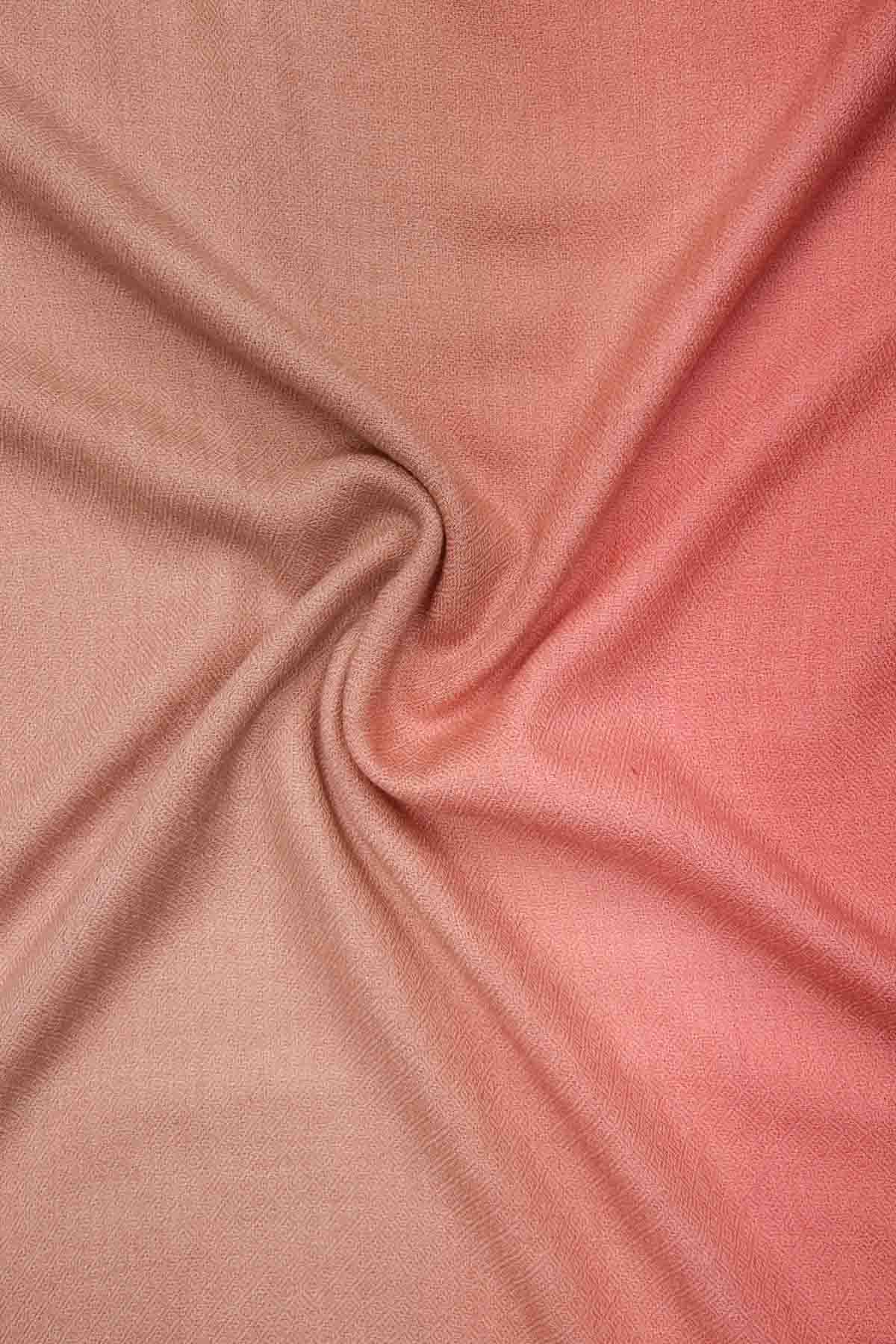 Handwoven Cashmere Ombre | Coral Pink-Blush Beige
