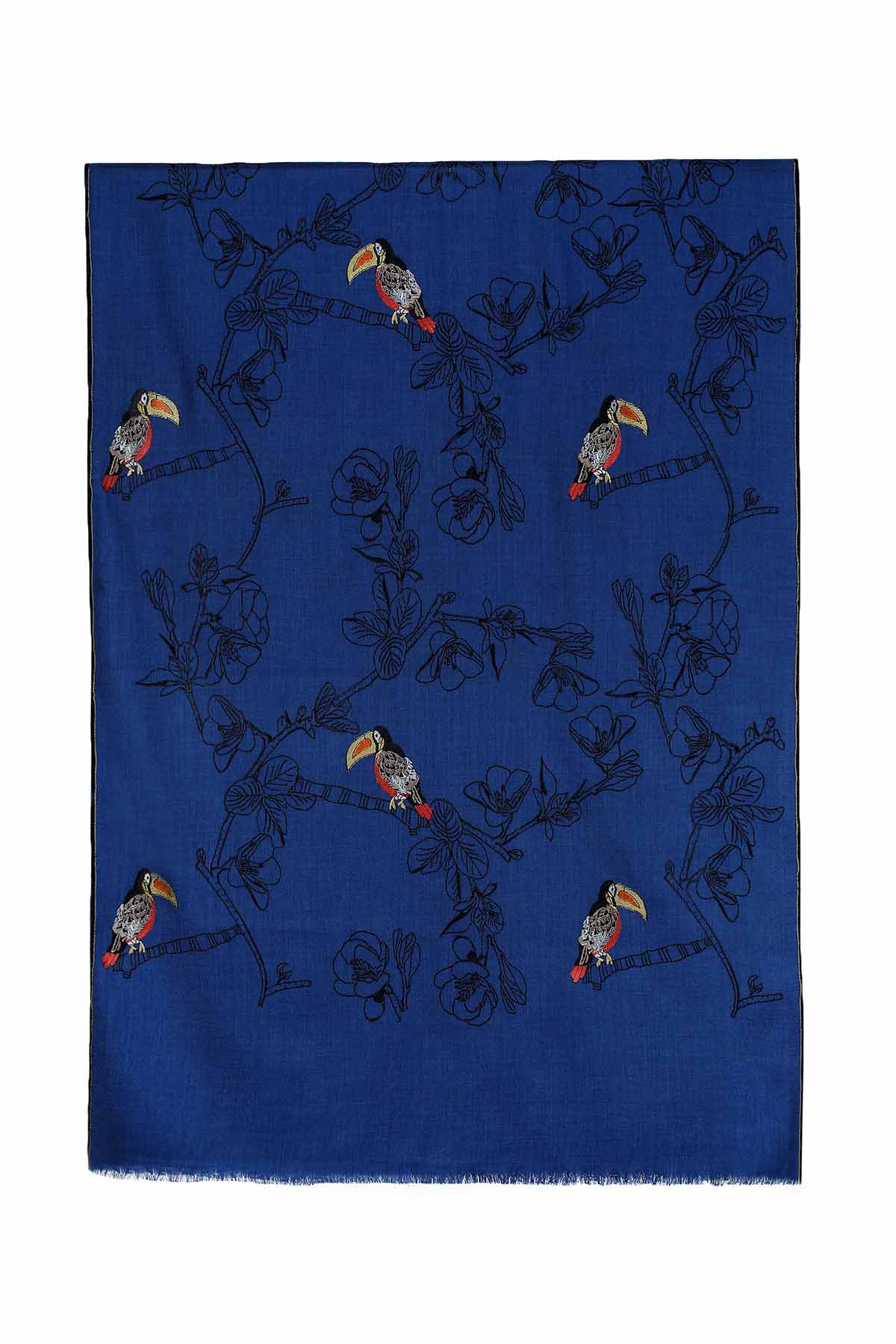 Pashmina Embroidery - Canopy | Cobalt