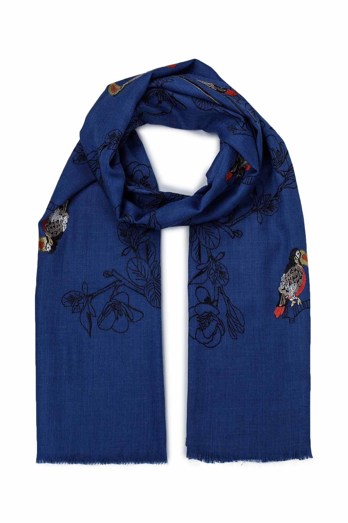Pashmina Embroidery - Canopy | Cobalt