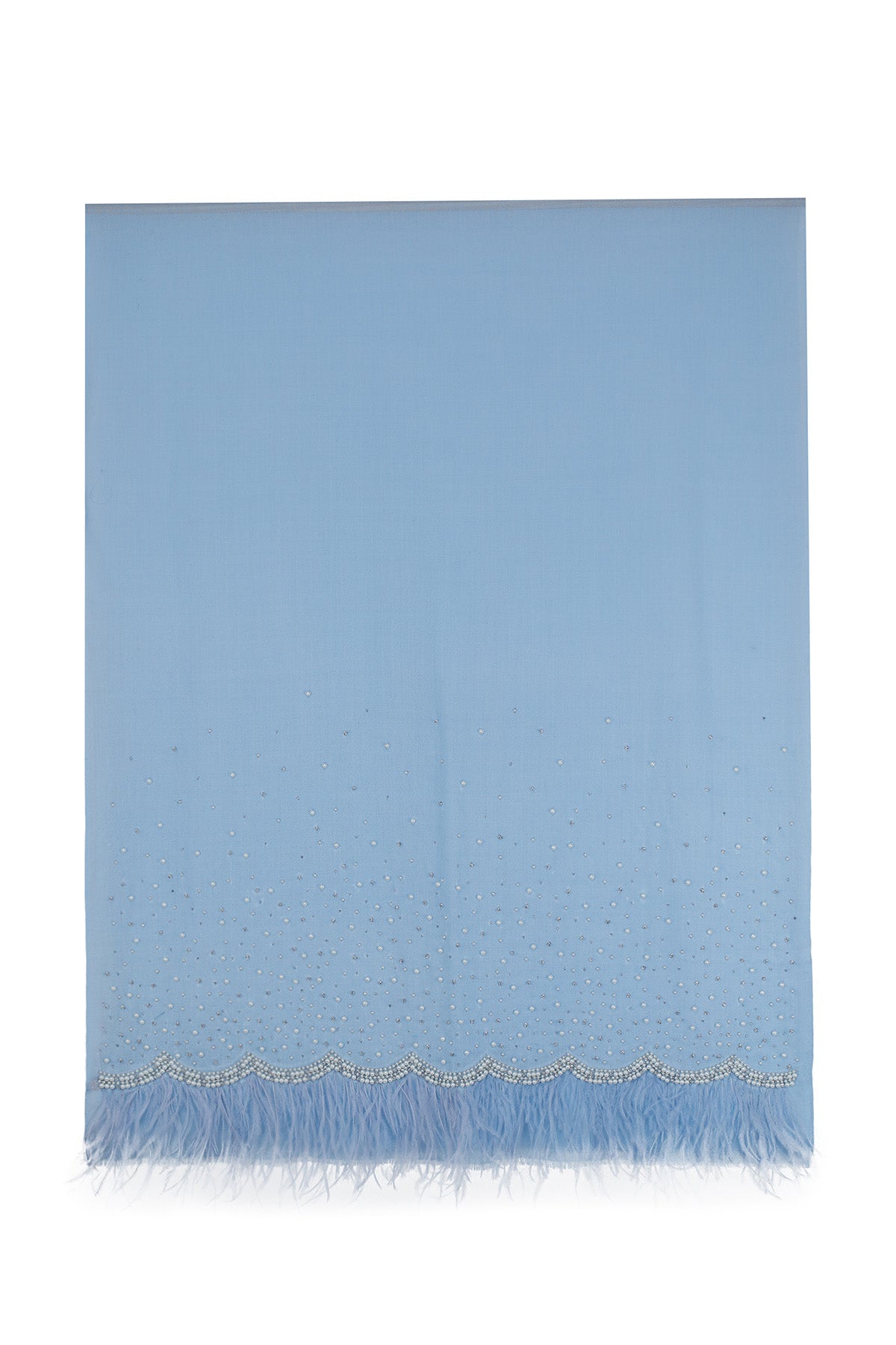 Cashmere Embroidery - Feather Crest | Powder-Blue