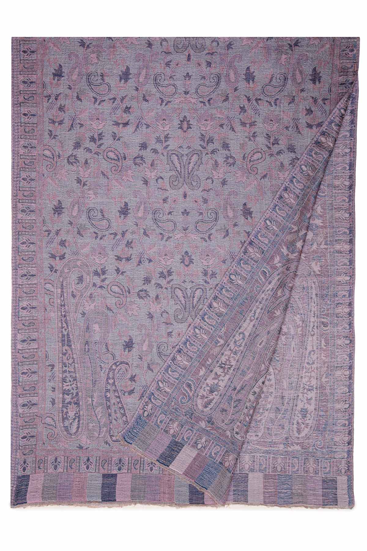 Pashmina Jamawar – Paisley Garden | Muted-Lavender