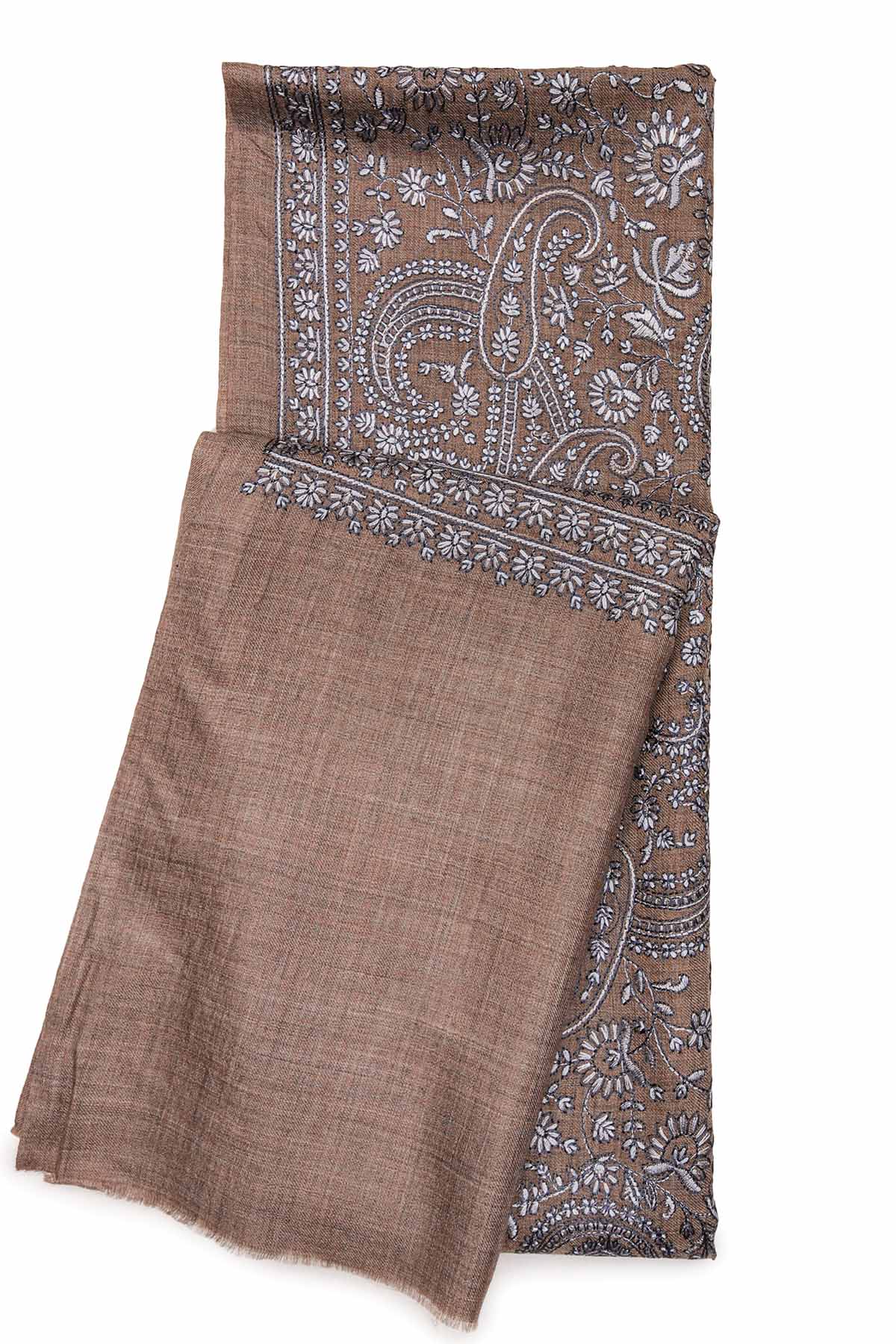 Pashmina Tapestry Paisley Trio | Taupe Brown