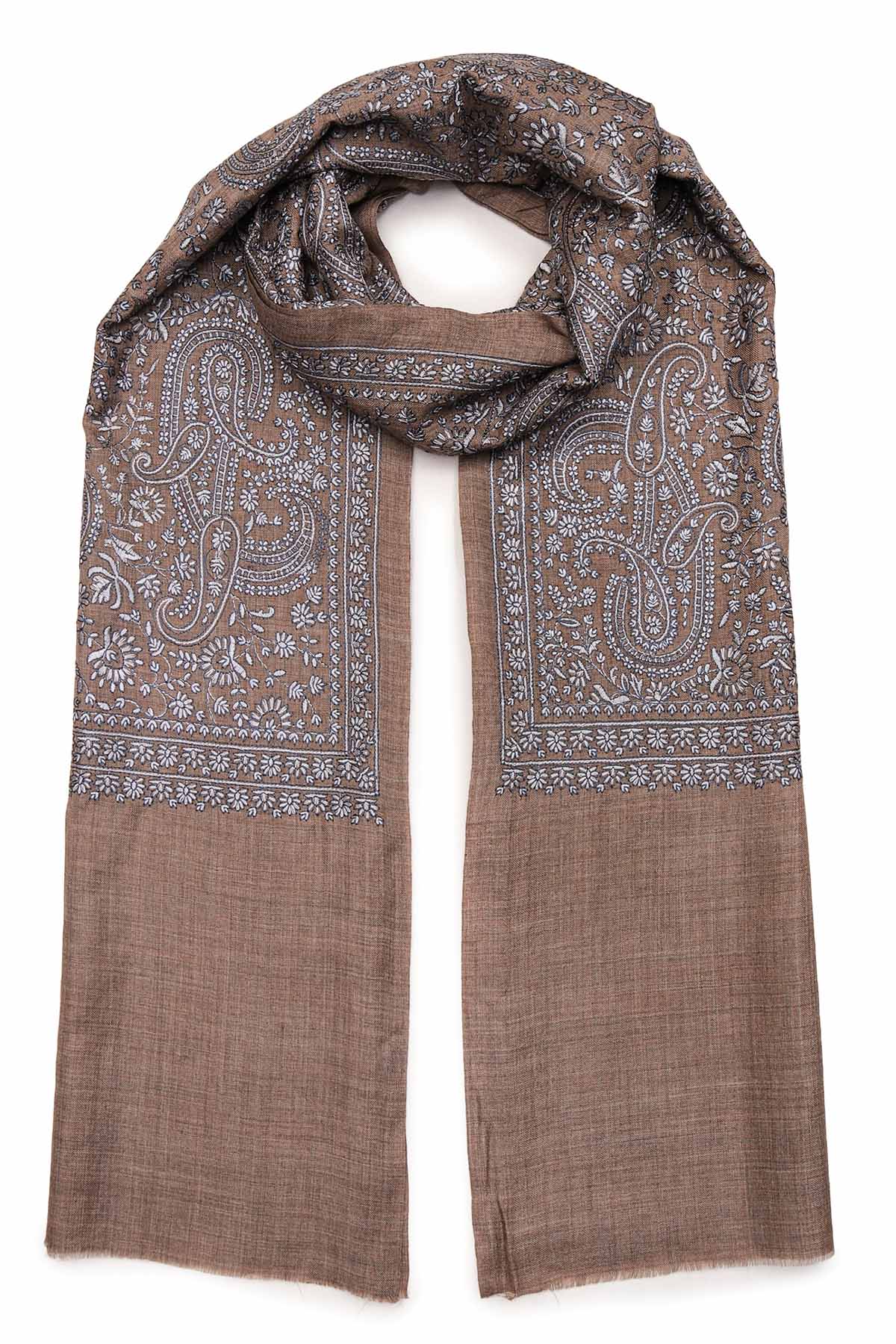 Pashmina Tapestry Paisley Trio | Taupe Brown