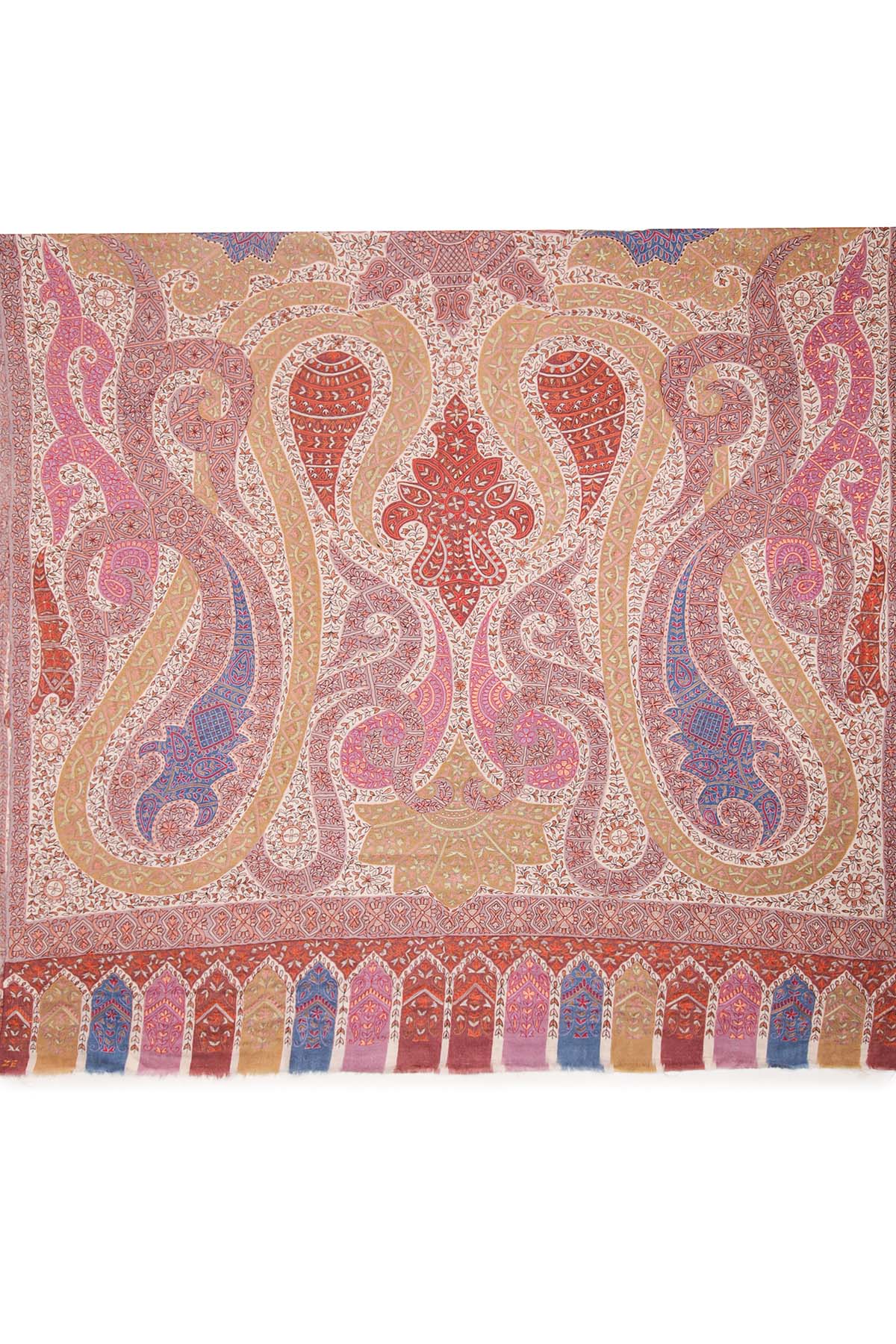 Cashmere Imperial Paisley Shawl | Rose-Beige