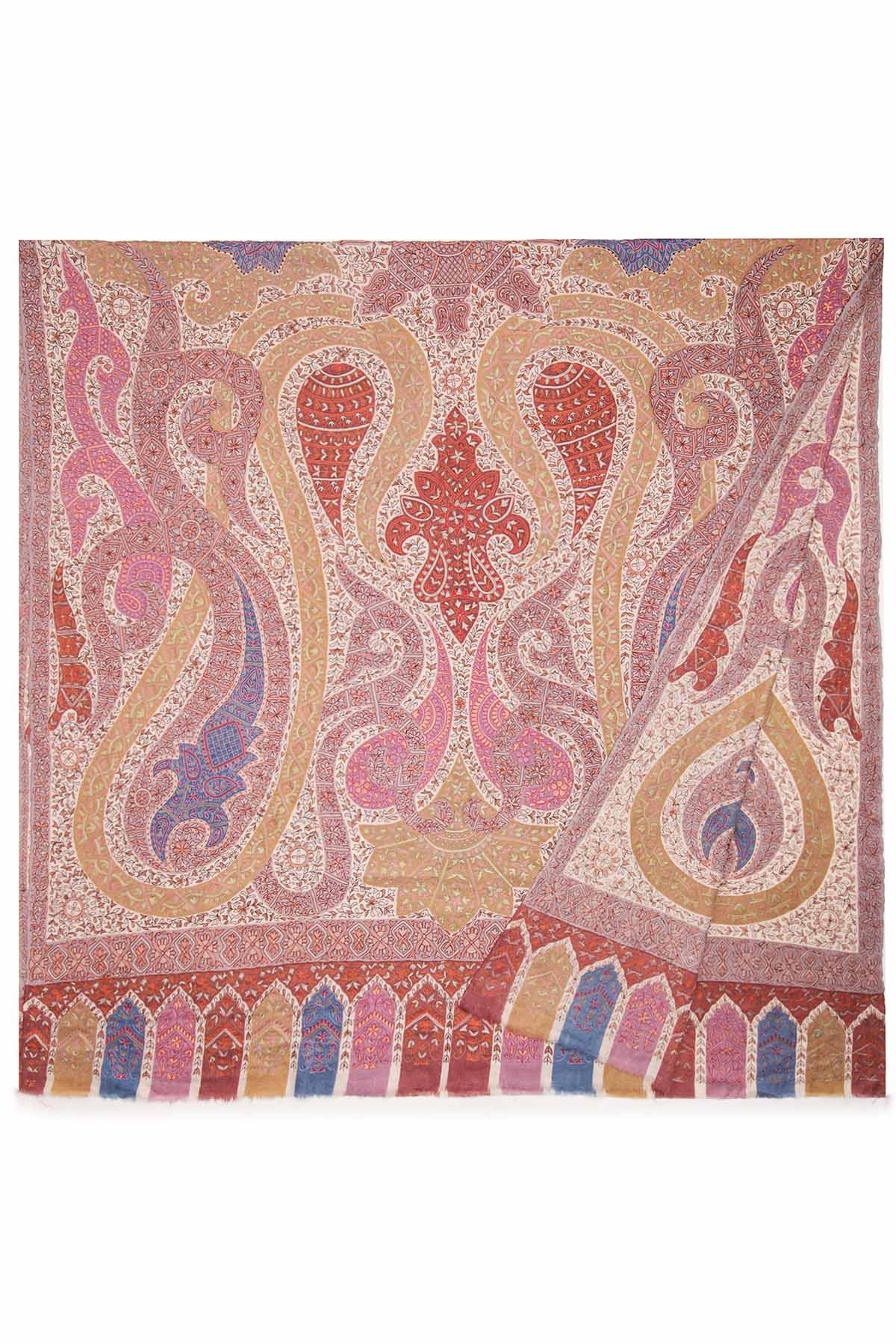 Cashmere Imperial Paisley Shawl | Rose-Beige