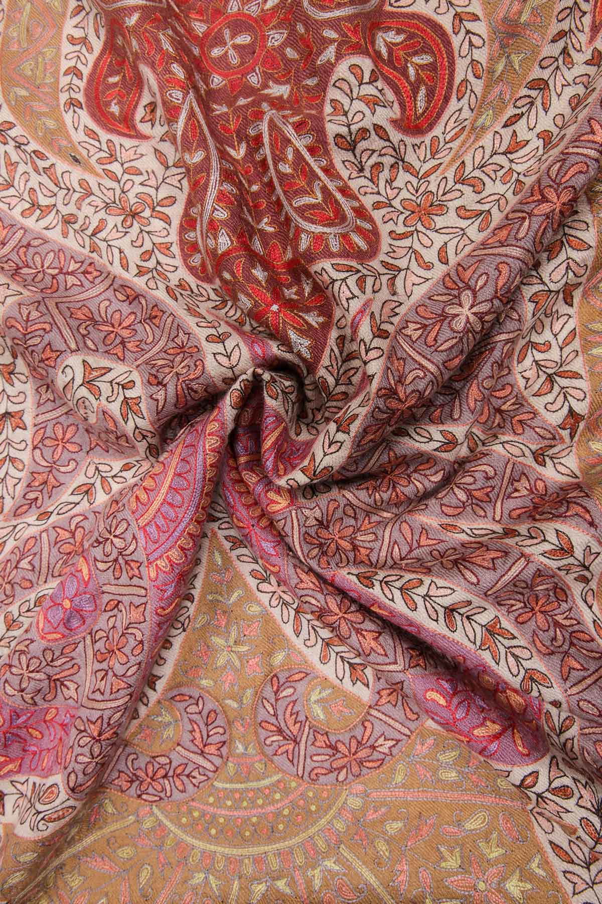 Cashmere Imperial Paisley Shawl | Rose-Beige