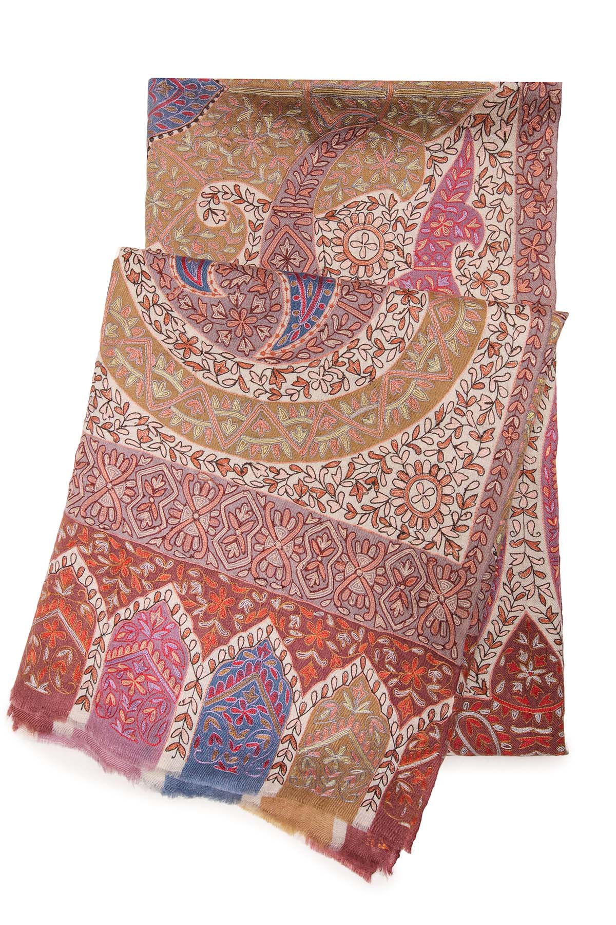 Cashmere Imperial Paisley Shawl | Rose-Beige