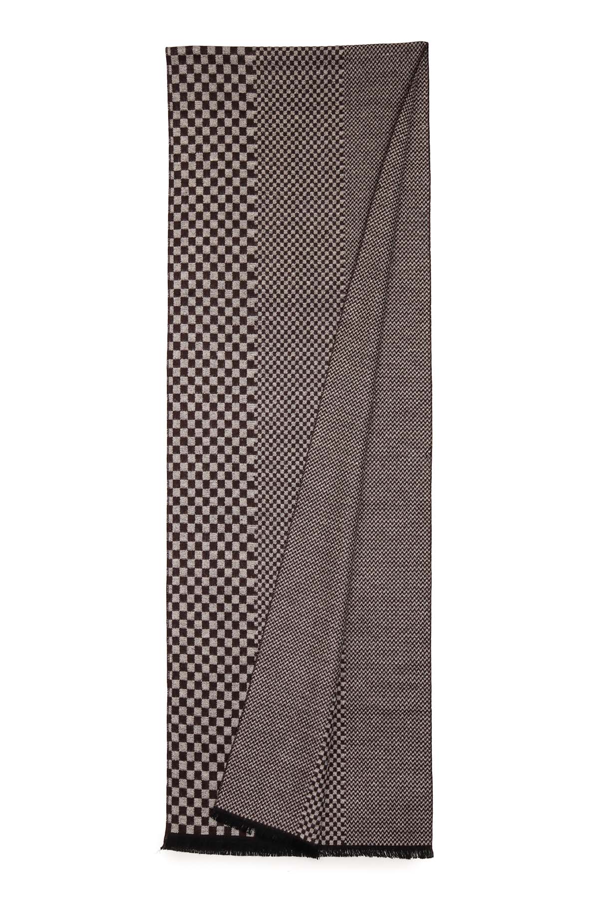 Pashmina Muffler Alternating Checks | Espresso