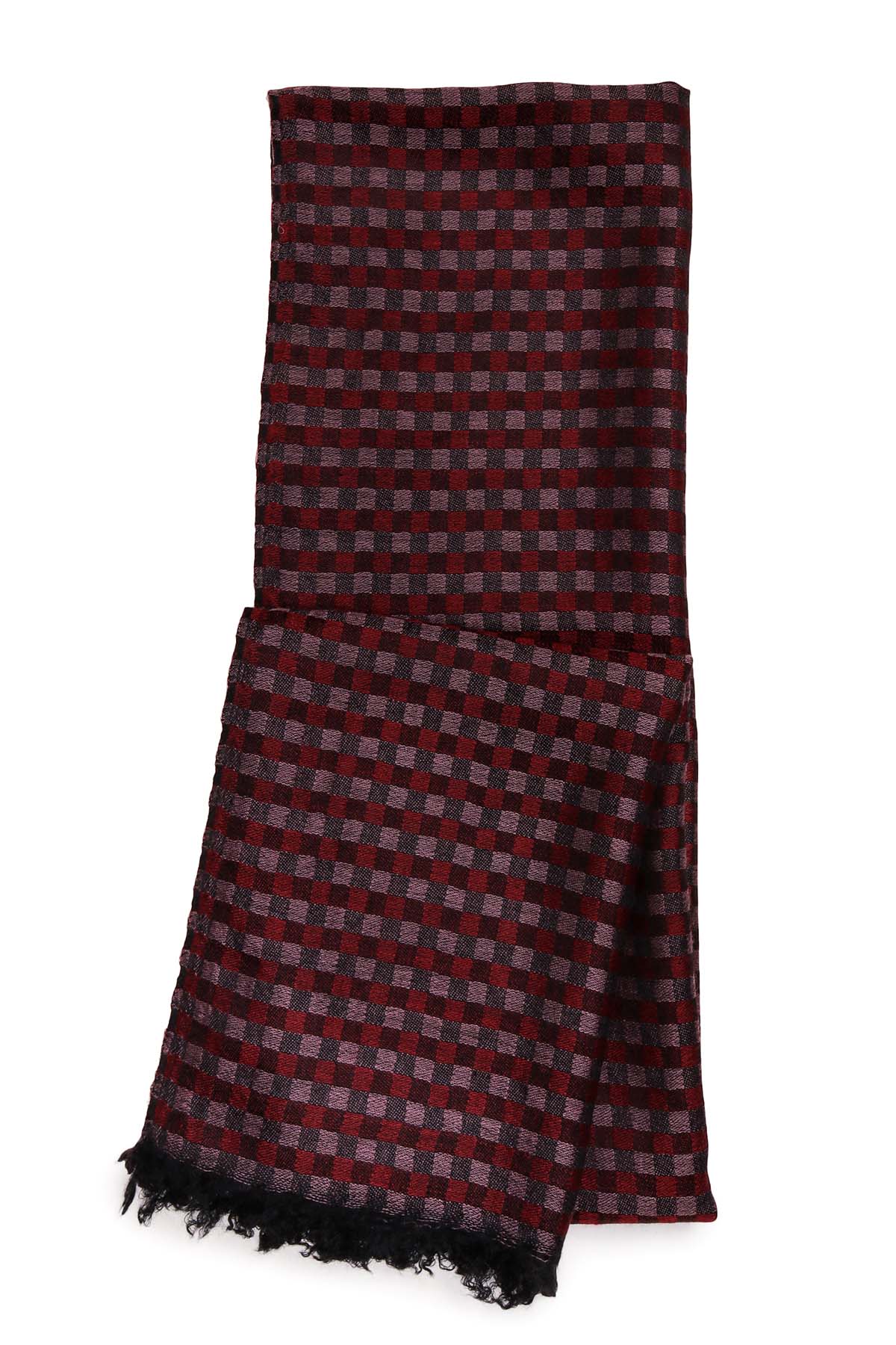 Cashmere Highlands Checkerboard | Maroon-Burgundy