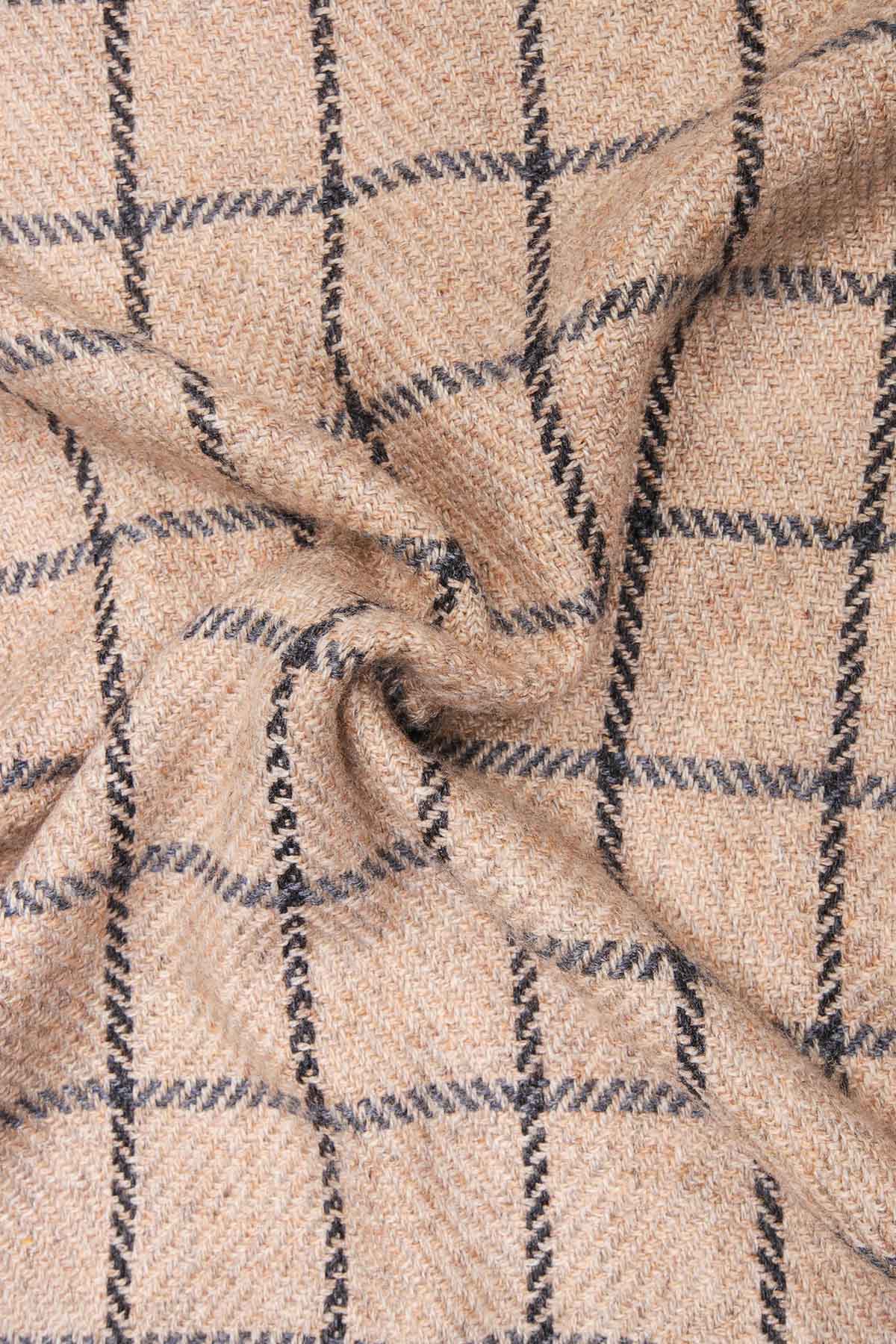 Pashmina Muffler Windowpane | Sandy-Oatmeal