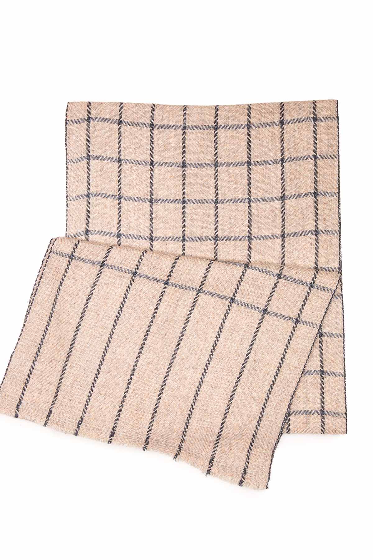 Pashmina Muffler Windowpane | Sandy-Oatmeal