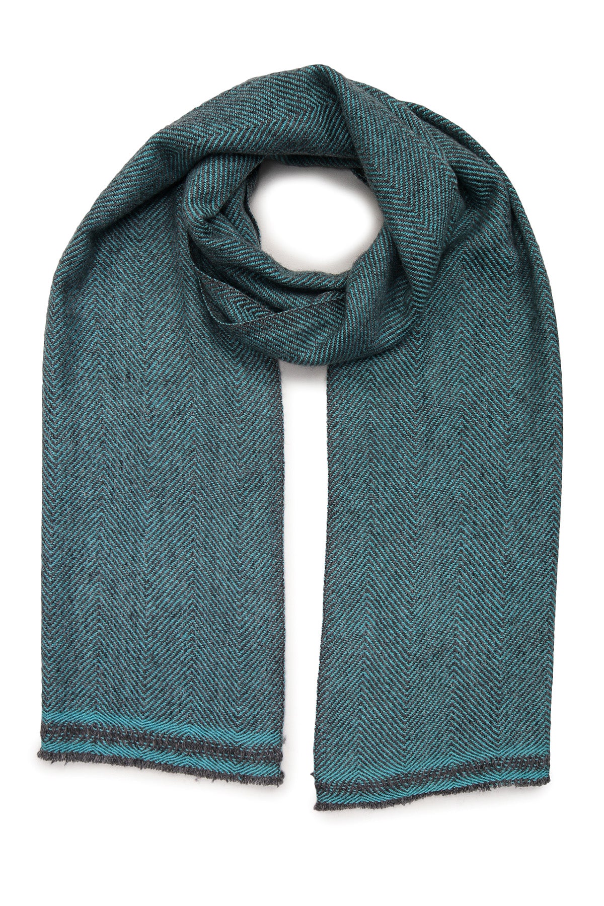 Pashmina Muffler Herringbone | Teal-Turquoise