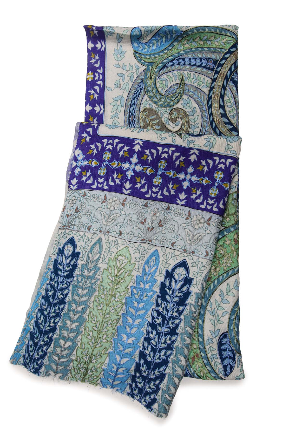 Cashmere Imperial Paisley Stole | Turquoise