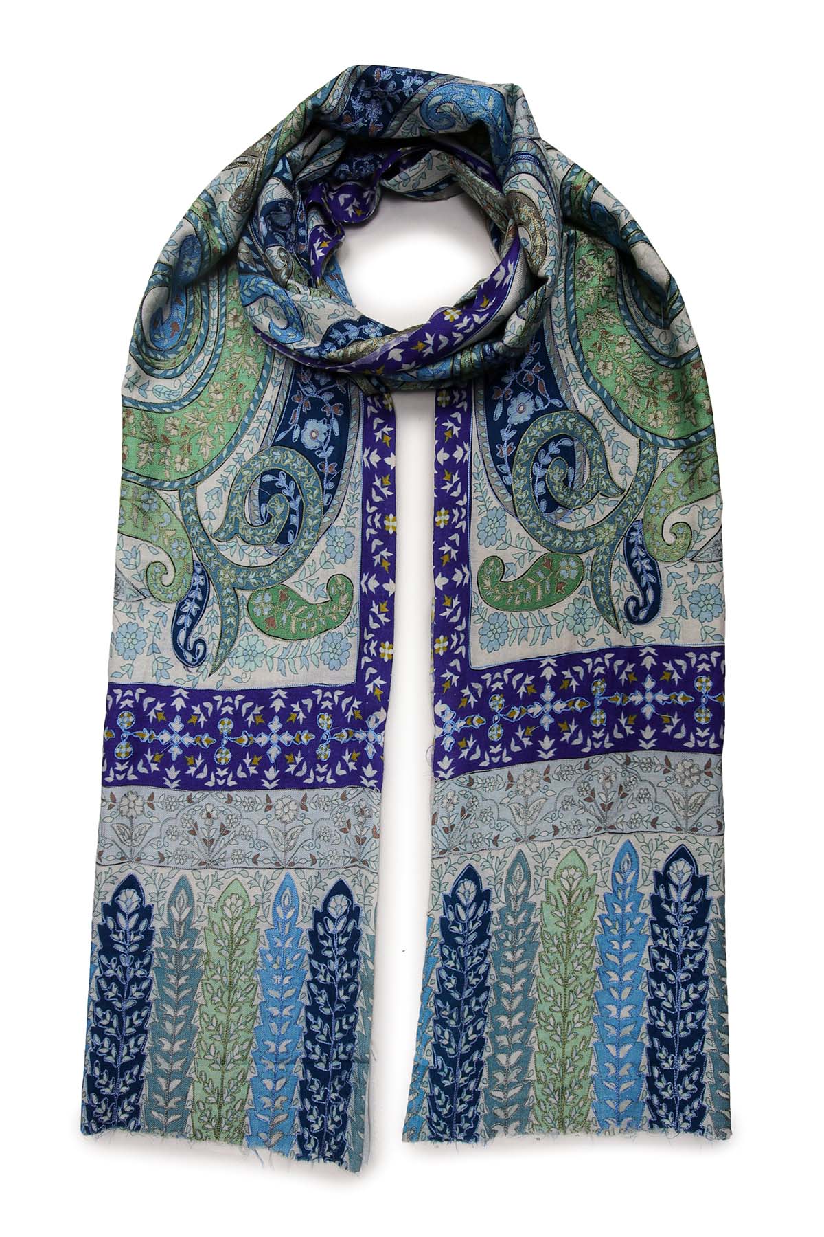 Cashmere Imperial Paisley Stole | Turquoise