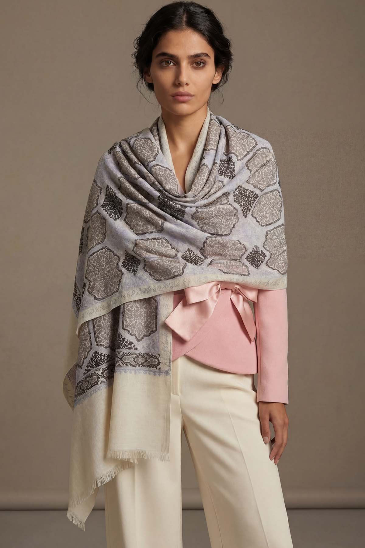 Pashmina Tapestry Cloister | Linen-Grey