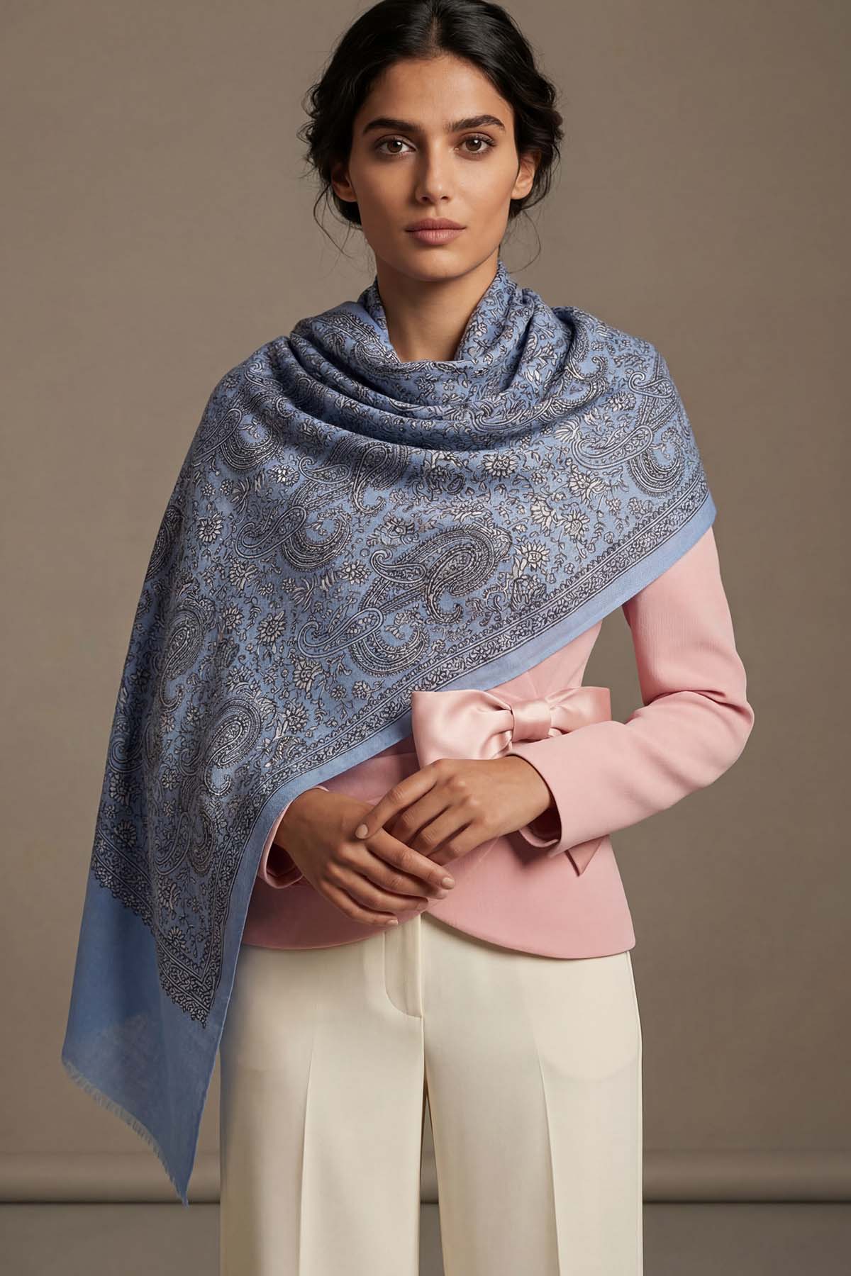 Pashmina Tapestry Paisley Trio | Cornflower Blue