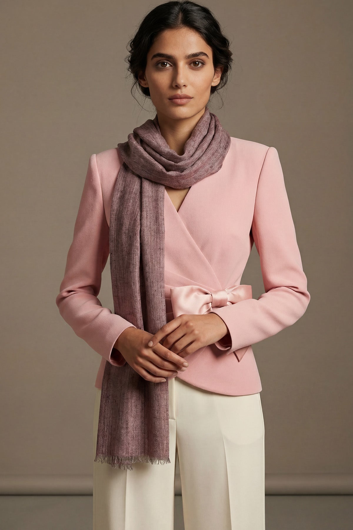 Khadi Pashmina | Heathered-Mauve