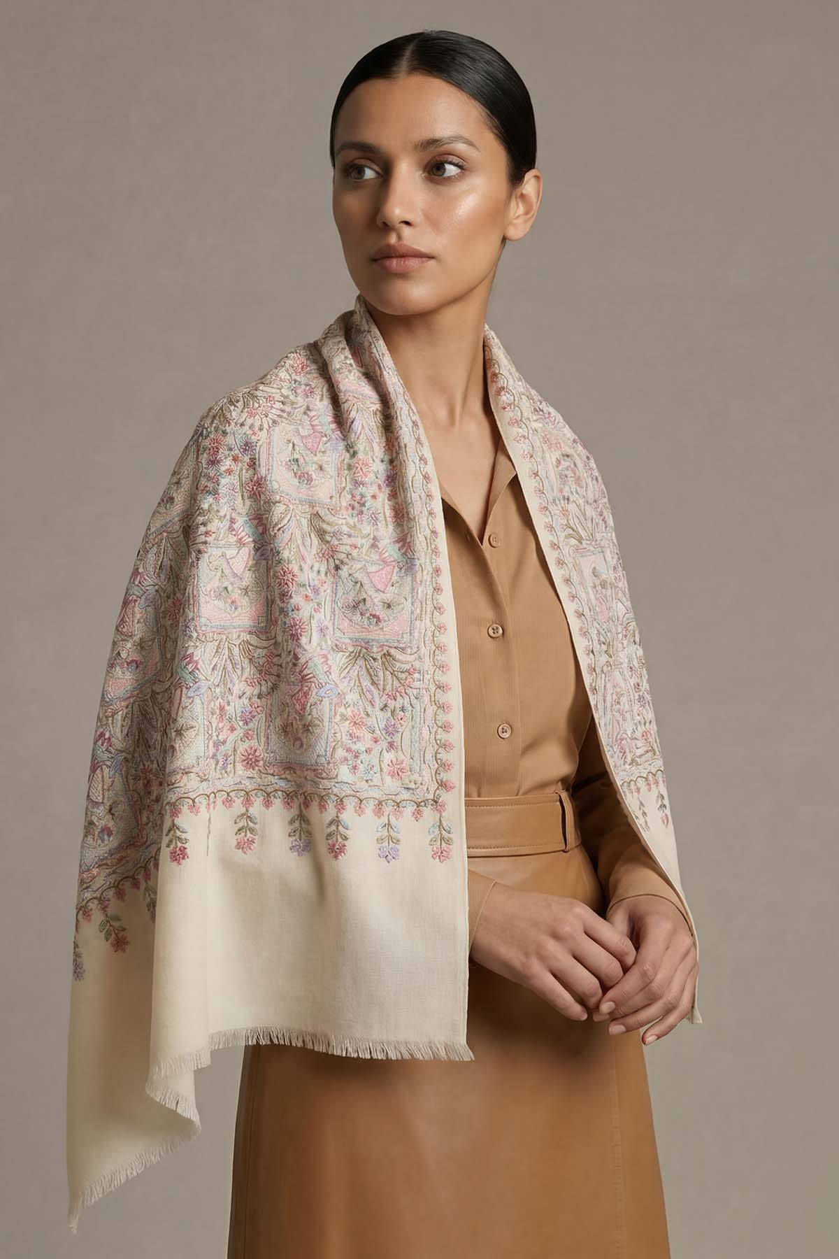 Cashmere Jardin Tapestry | Cream-Raspberry