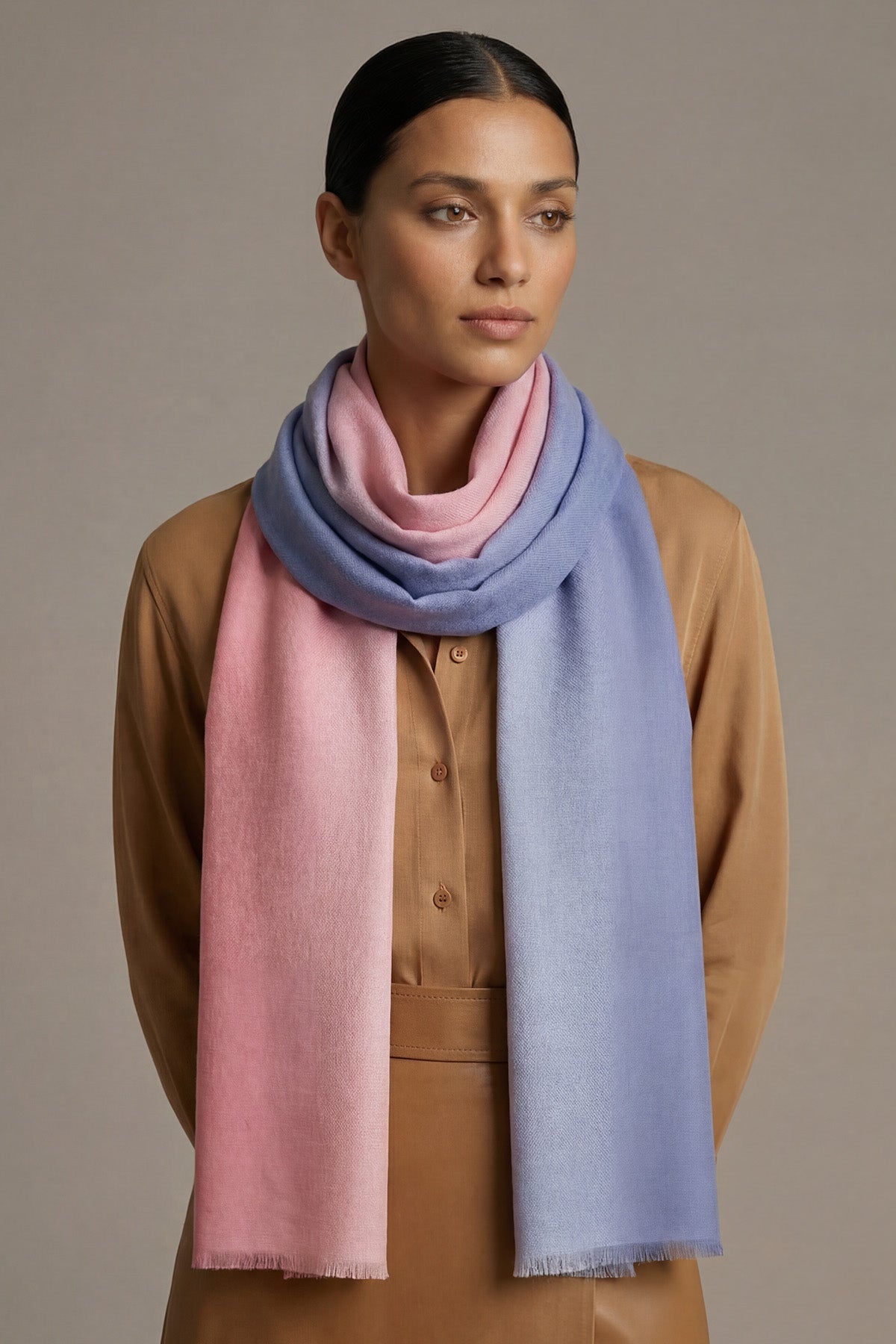 Pashmina Bird's Eye Ombre | Periwinkle-Pink