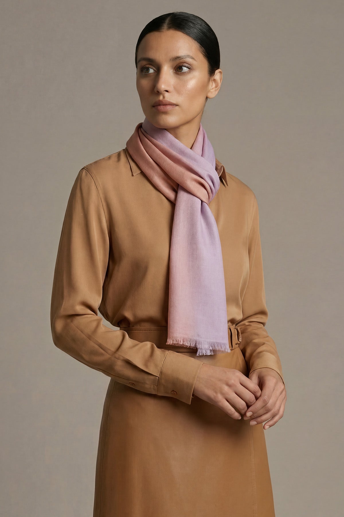 Pashmina Bird's Eye Ombre | Dusty-Rose