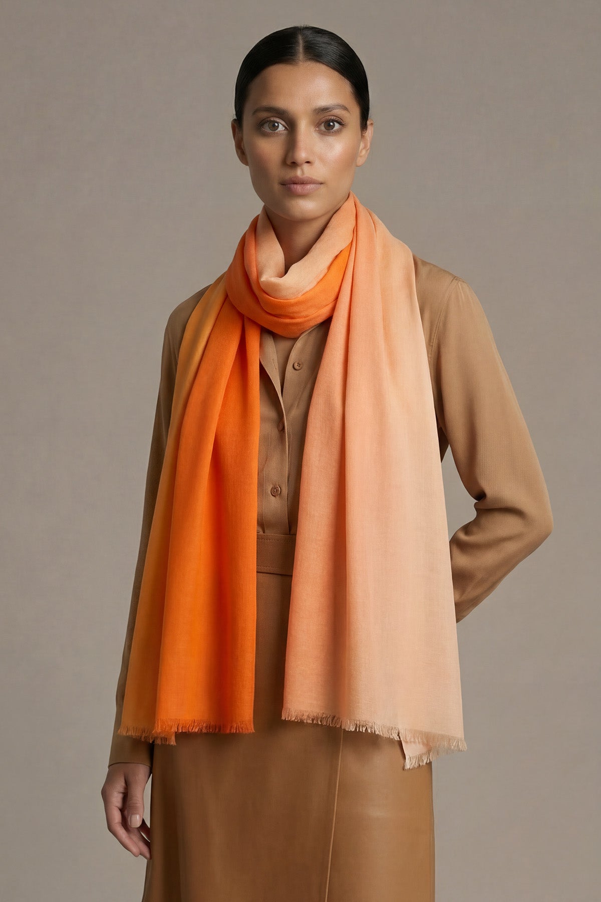 Pashmina Bird's Eye Ombre | Saffron