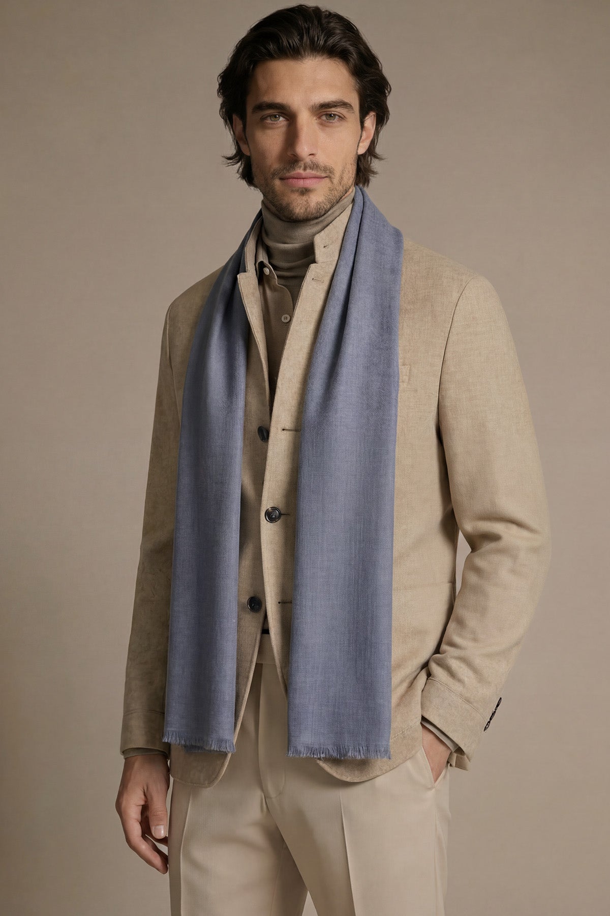 Handwoven Cashmere Muffler | Slate