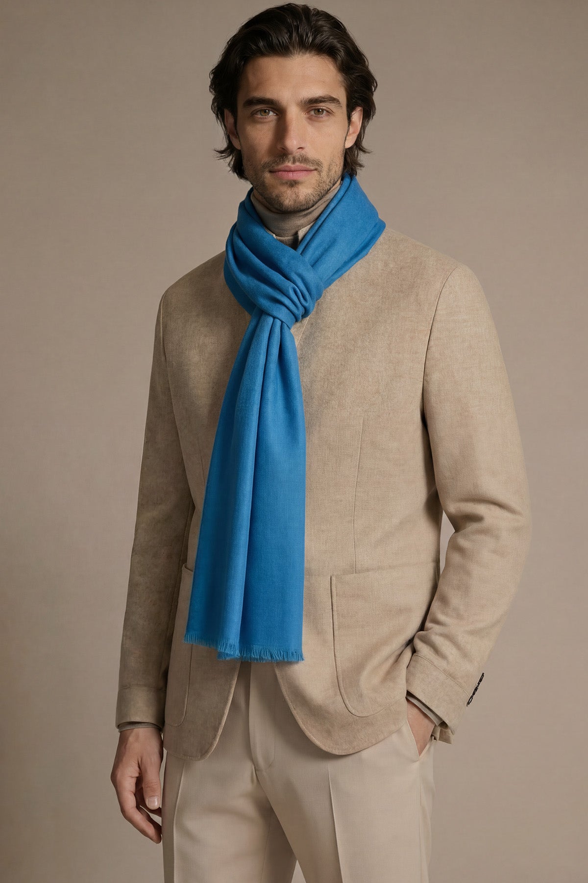 Handwoven Cashmere Muffler | Azure