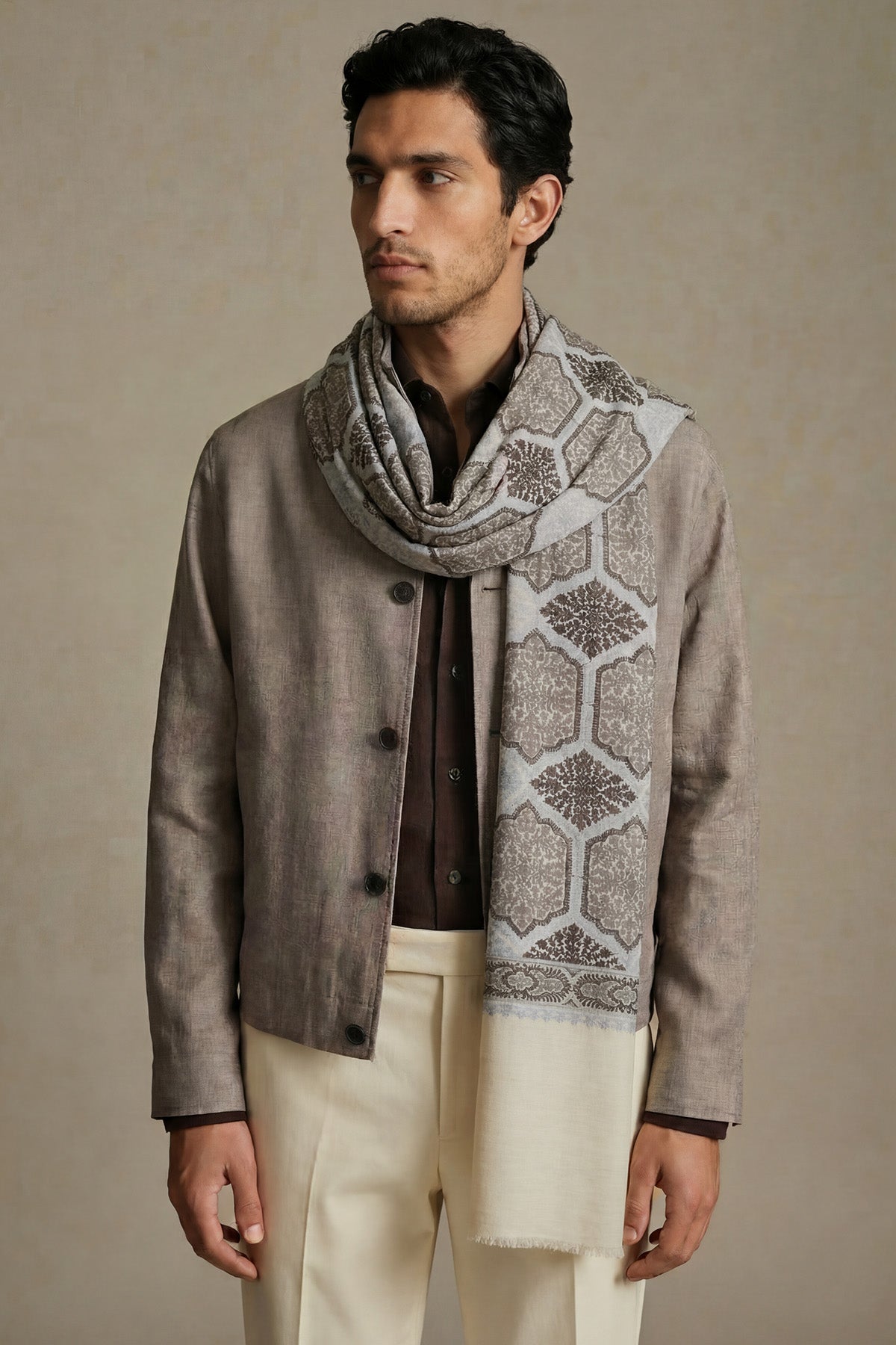 Pashmina Tapestry Cloister | Linen-Grey