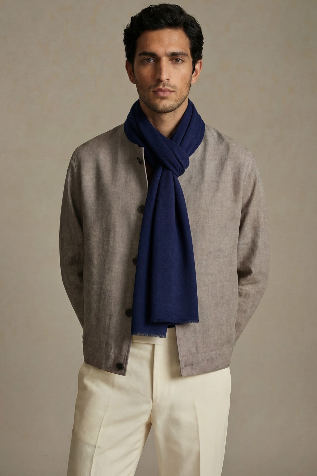 Handwoven Cashmere Souffle | Navy