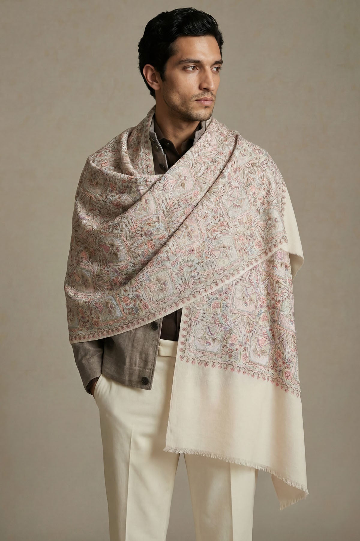 Cashmere Jardin Tapestry | Cream-Raspberry