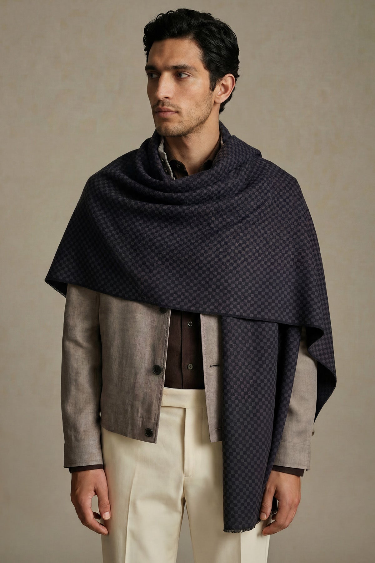 Cashmere Highlands Checkerboard | Black-Brown