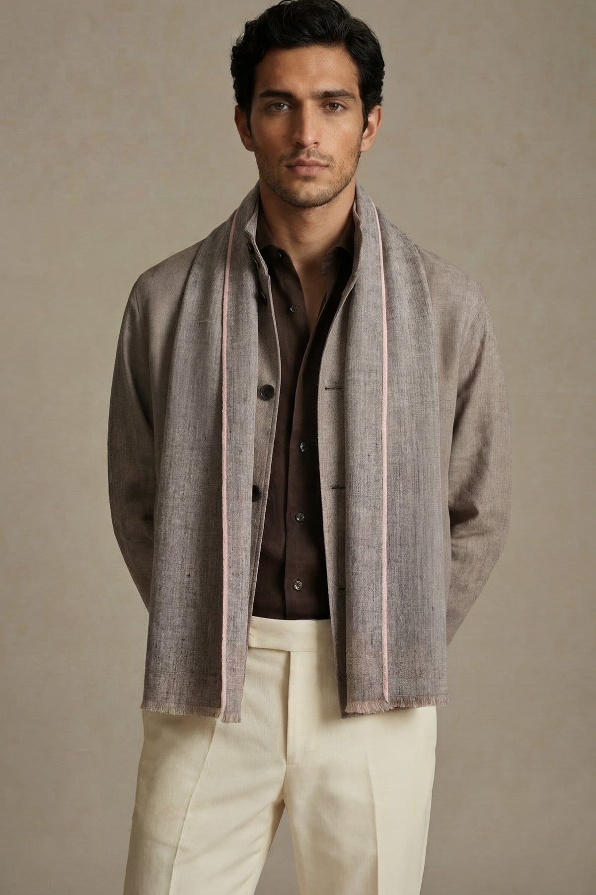 Khadi Pashmina | Grey-Mauve