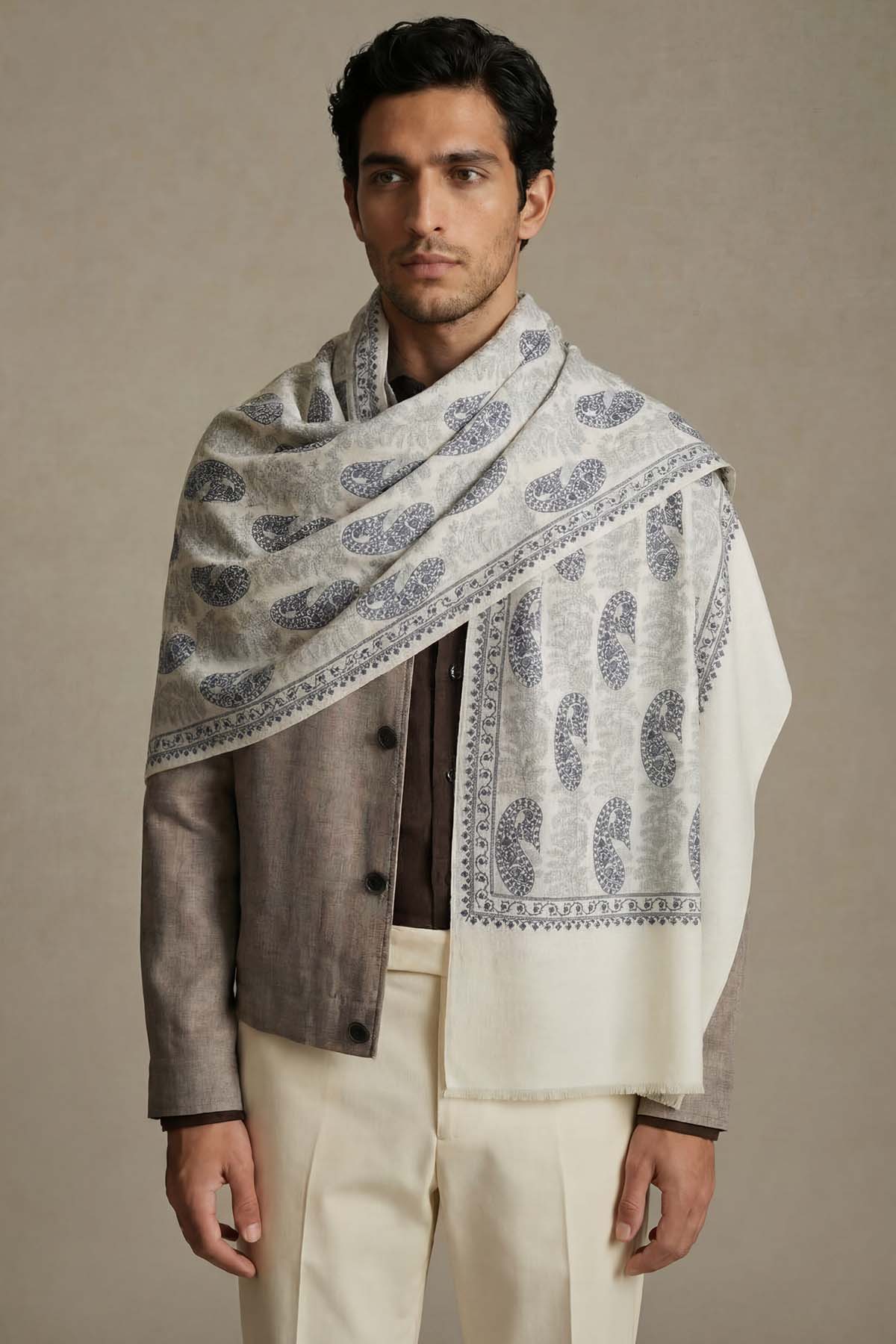 Pashmina Tapestry Paisley Array | Ivory