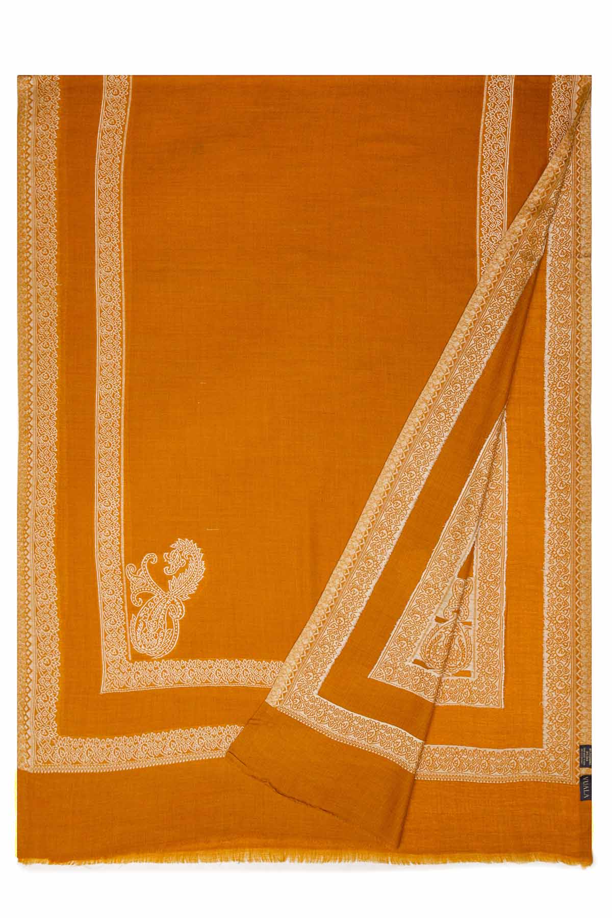 Pashmina Birds Eye - Paisley Edge | Saffron-Amber