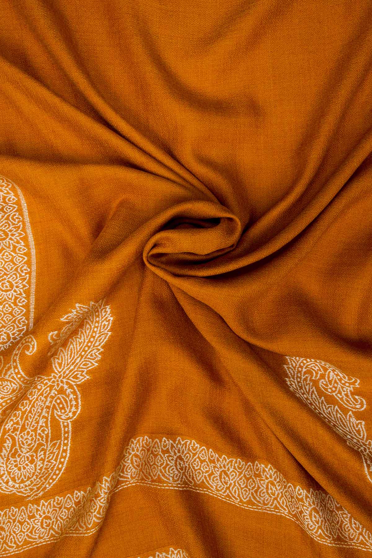Pashmina Birds Eye - Paisley Edge | Saffron-Amber