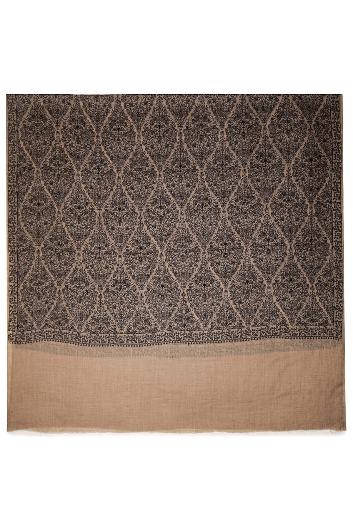 Pashmina Jamawar Embroidery - Trellis | Warm-Taupe